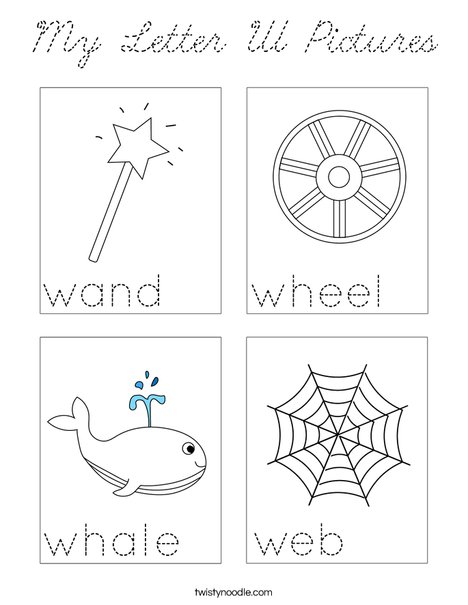 My Letter W Pictures Coloring Page