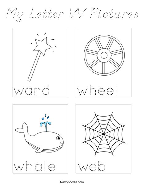 My Letter W Pictures Coloring Page