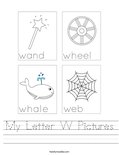 My Letter W Pictures Worksheet