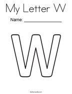 My Letter W Coloring Page