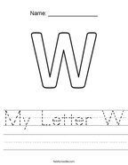 My Letter W Handwriting Sheet