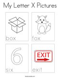 My Letter X Pictures Coloring Page