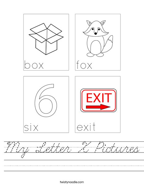 My Letter X Pictures Worksheet