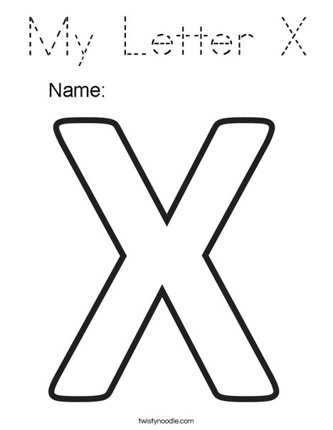 My Letter X Coloring Page
