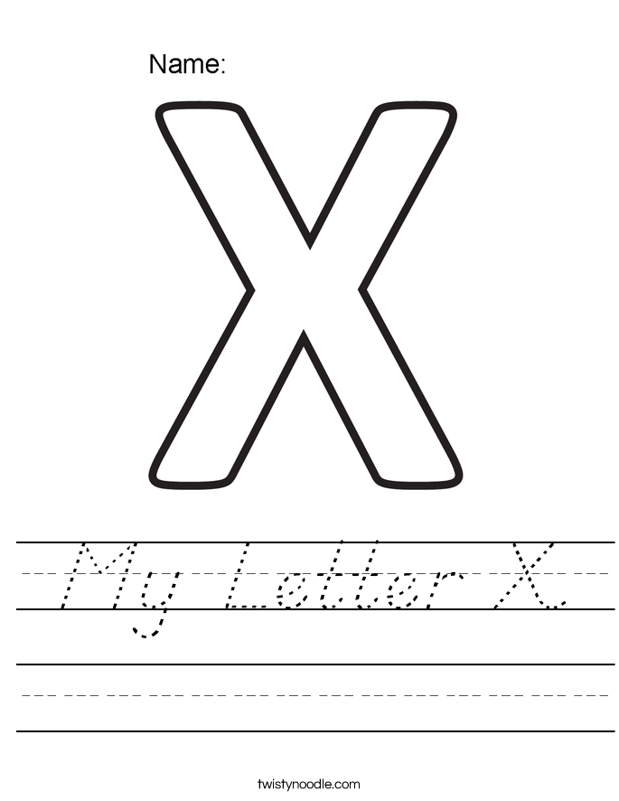 my letter x worksheet dnealian twisty noodle