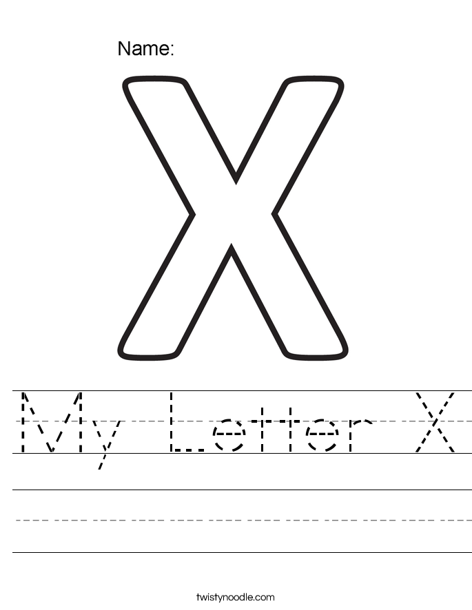 my letter x worksheet twisty noodle