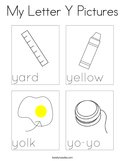 My Letter Y Pictures Coloring Page