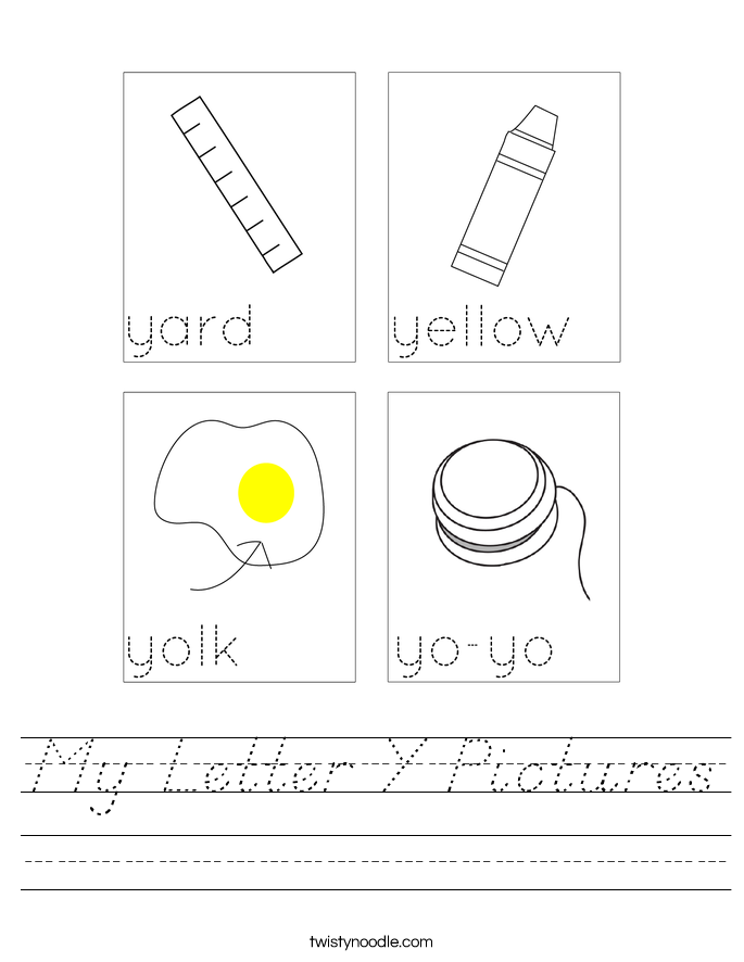 My Letter Y Pictures Worksheet