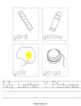 My Letter Y Pictures Worksheet