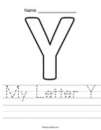 My Letter Y Handwriting Sheet