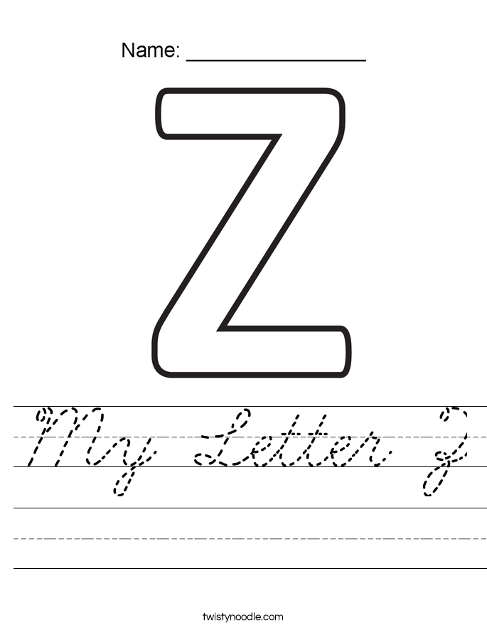 My Letter Z Worksheet