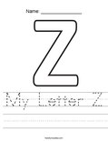My Letter Z Worksheet
