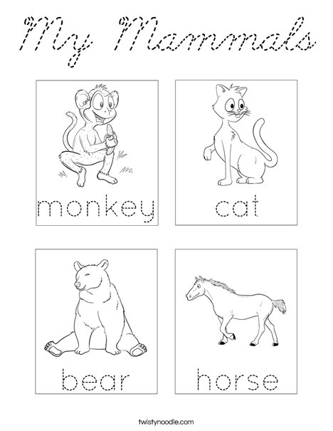 My Mammals Coloring Page
