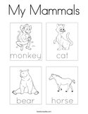 My Mammals Coloring Page
