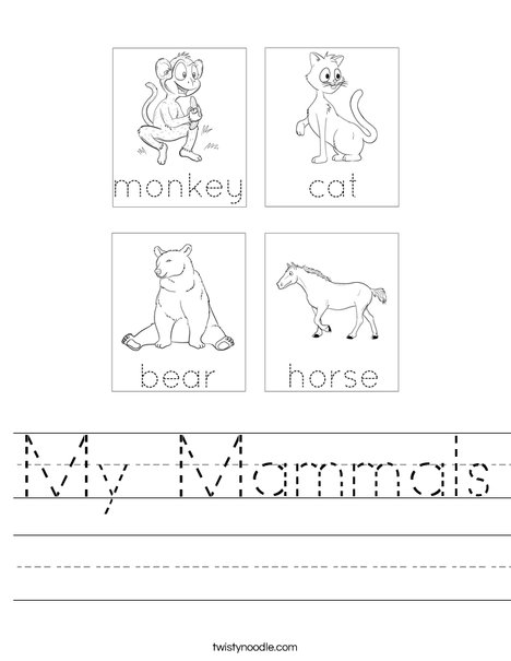My Mammals Worksheet