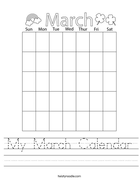 My March Calendar Worksheet