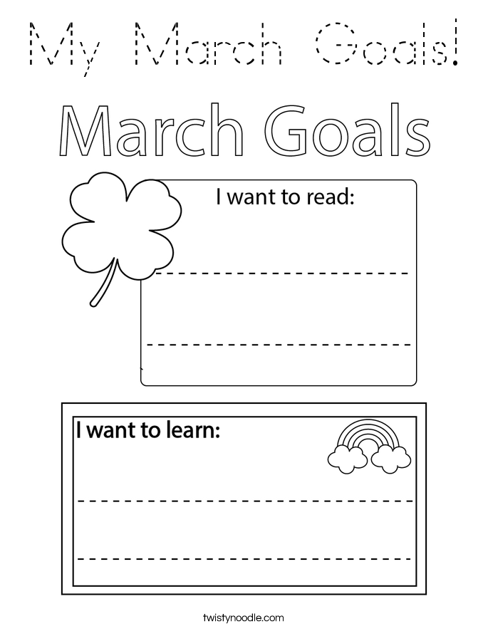 My March Goals! Coloring Page