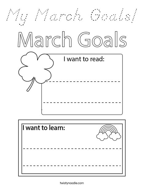 My March Goals! Coloring Page