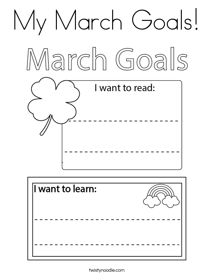 My March Goals! Coloring Page
