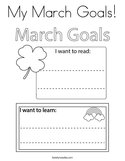 My March Goals Coloring Page