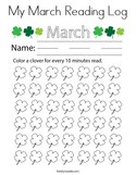 My March Reading Log Coloring Page