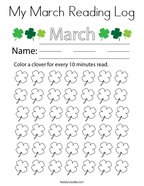 My March Reading Log Coloring Page