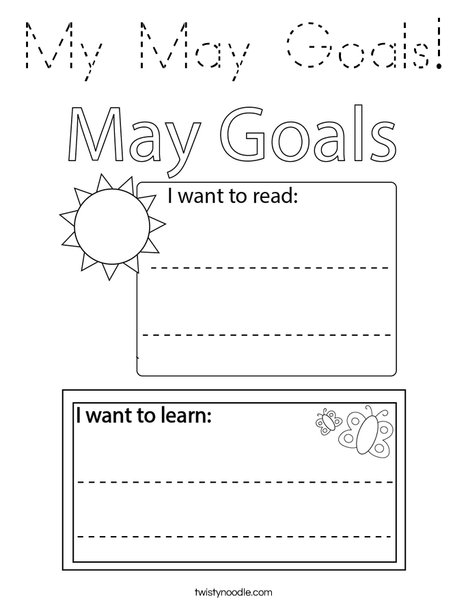 My May Goals! Coloring Page