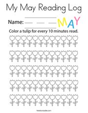 My May Reading Log Coloring Page