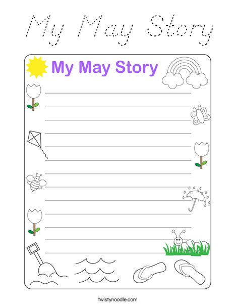 My May Story Coloring Page