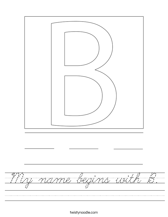 My name begins with B. Worksheet