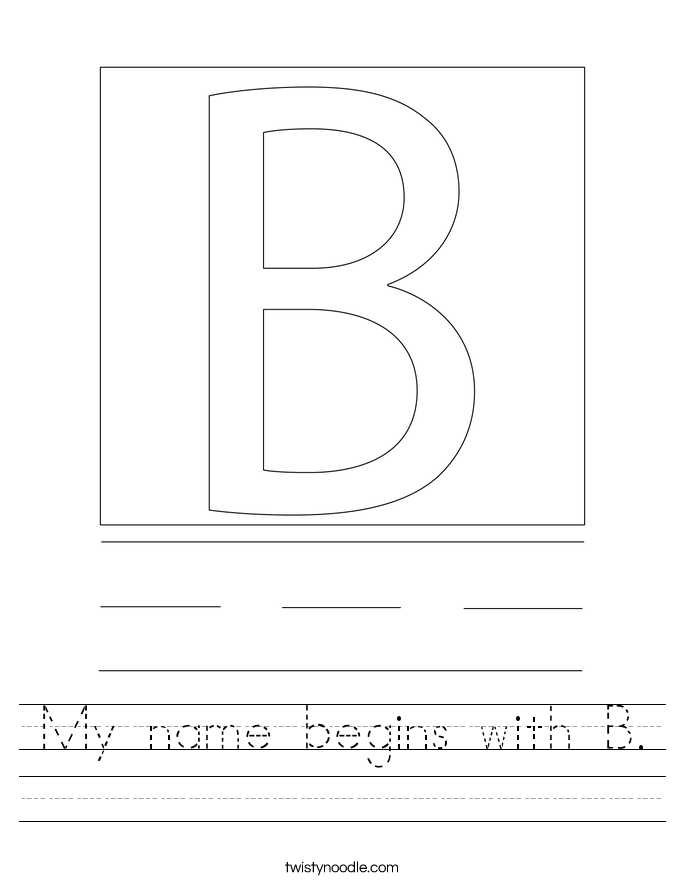 My name begins with B. Worksheet