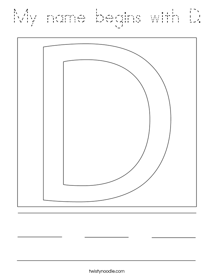 My Name Begins With D Coloring Page Tracing Twisty Noodle My Name Begins With D Coloring Page Tracing Twisty Noodle