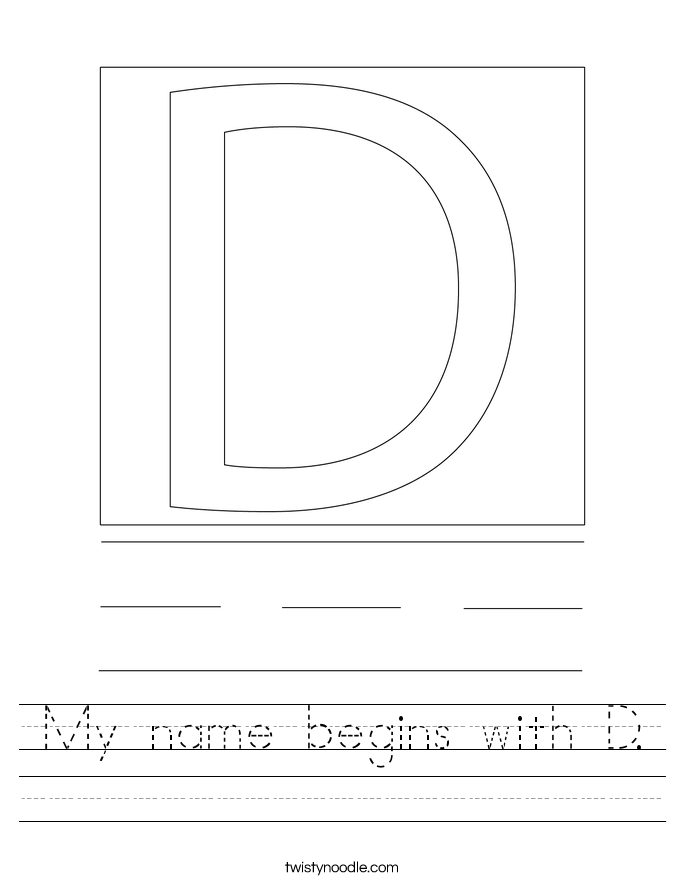 My name begins with D. Worksheet