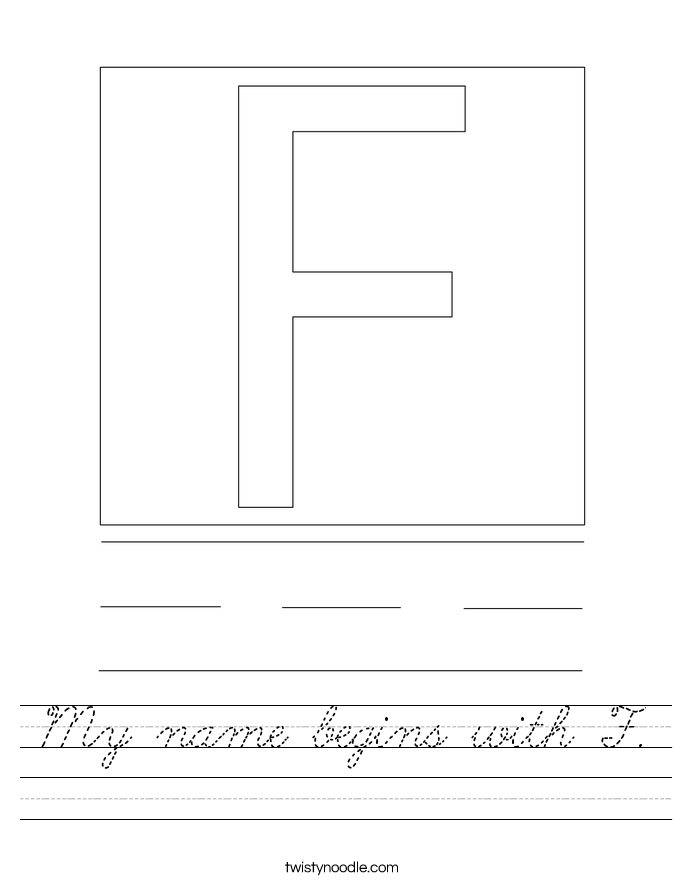 My name begins with F. Worksheet