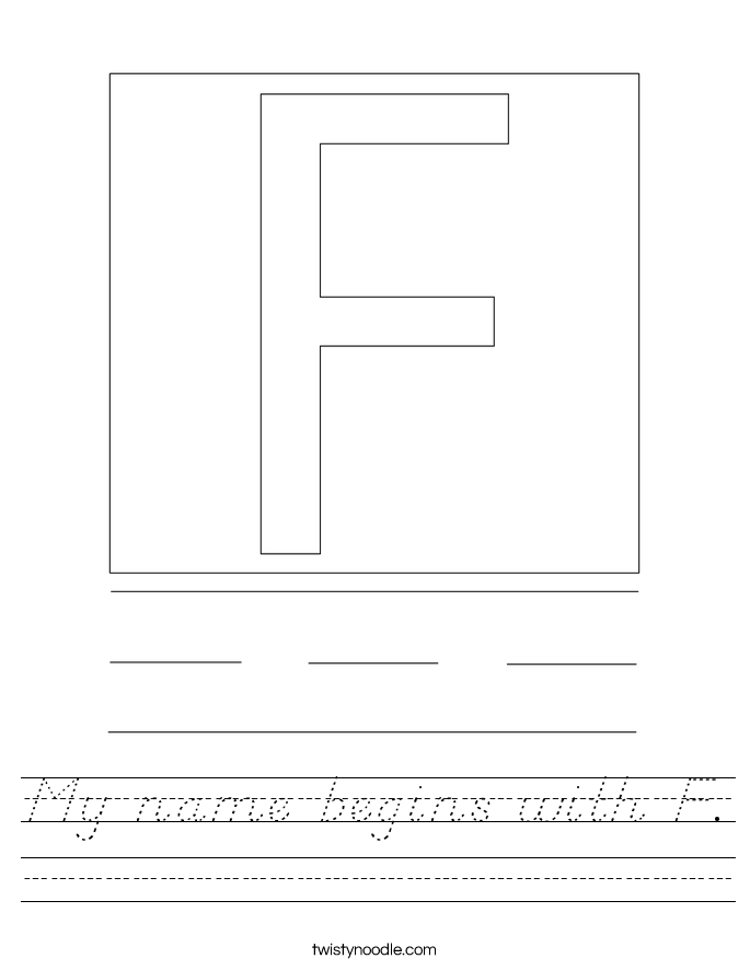 My name begins with F. Worksheet