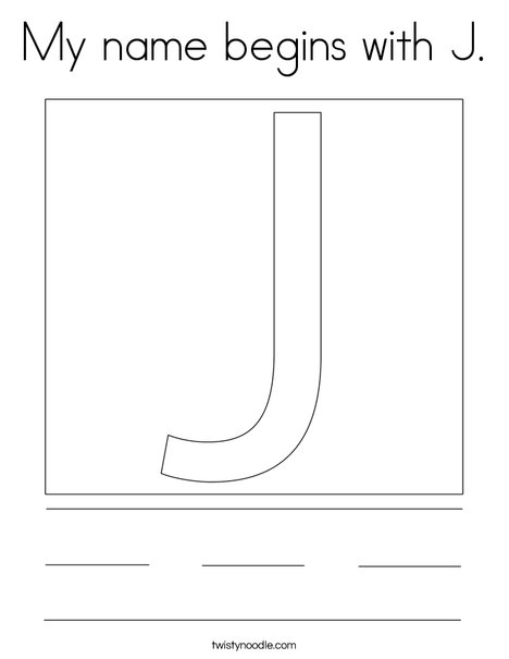 My name begins with J Coloring Page - Twisty Noodle