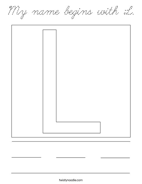 My name begins with L. Coloring Page