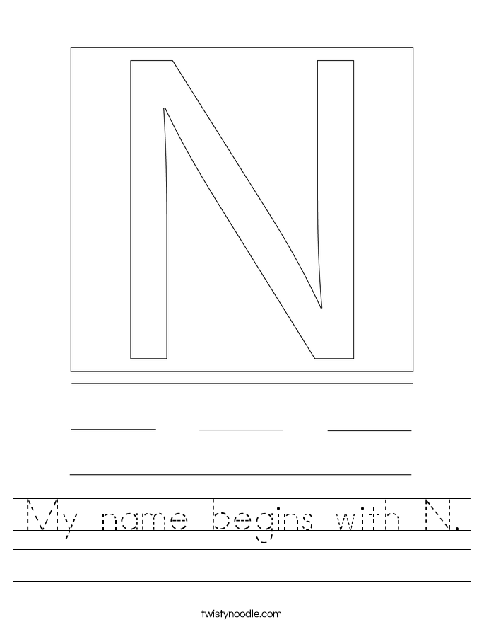 My name begins with N. Worksheet