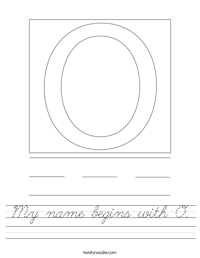 My name begins with O. Worksheet