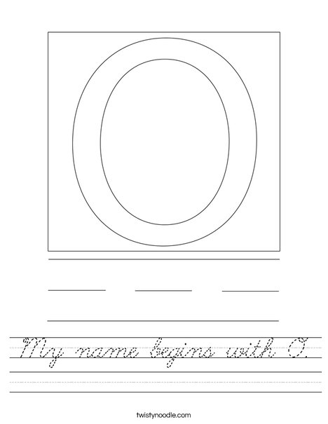 My name begins with O. Worksheet