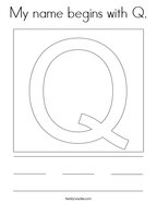 My name begins with Q Coloring Page