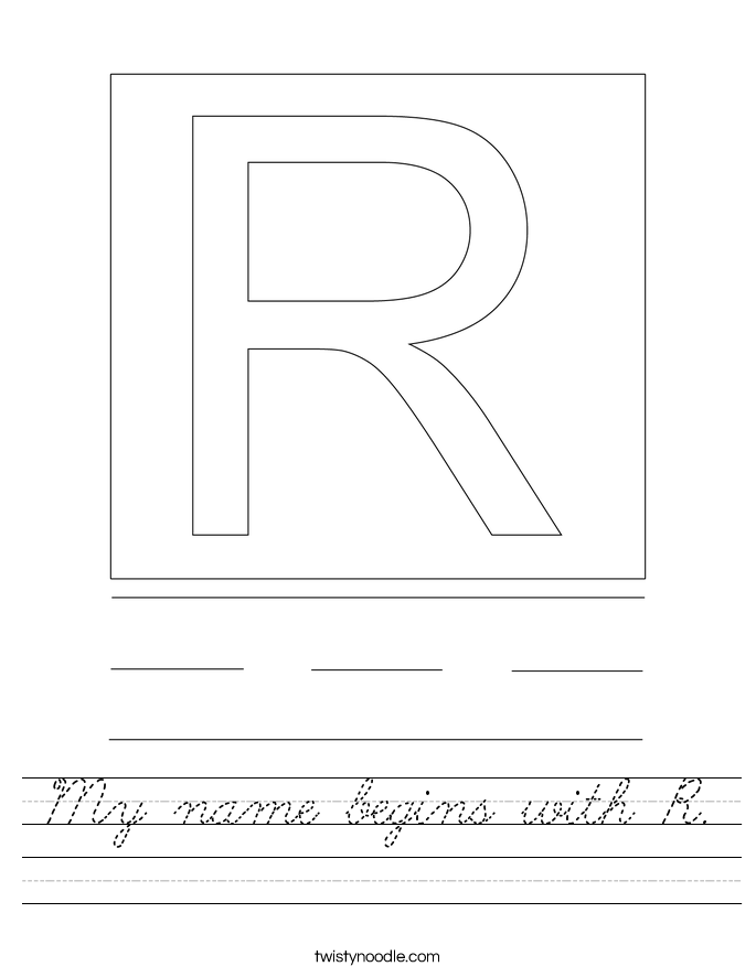 My name begins with R. Worksheet