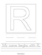 My name begins with R Handwriting Sheet