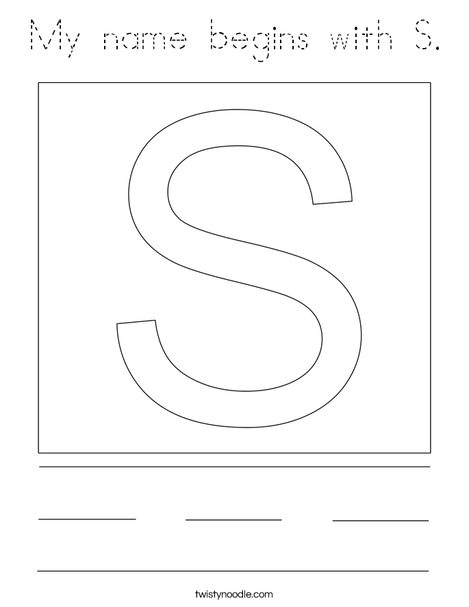 My name begins with S Coloring - My Name Begins With S 22 Coloring Page Blockoutline 
