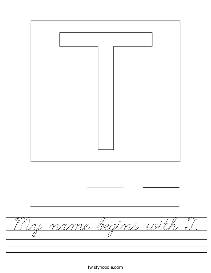 My name begins with T. Worksheet