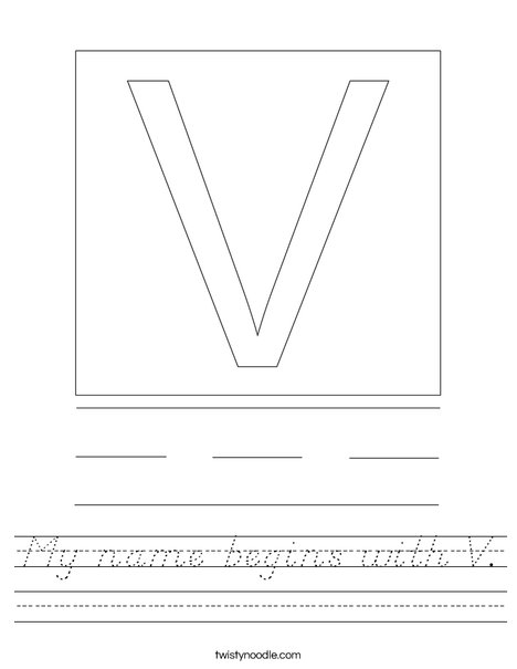 My name begins with V. Worksheet