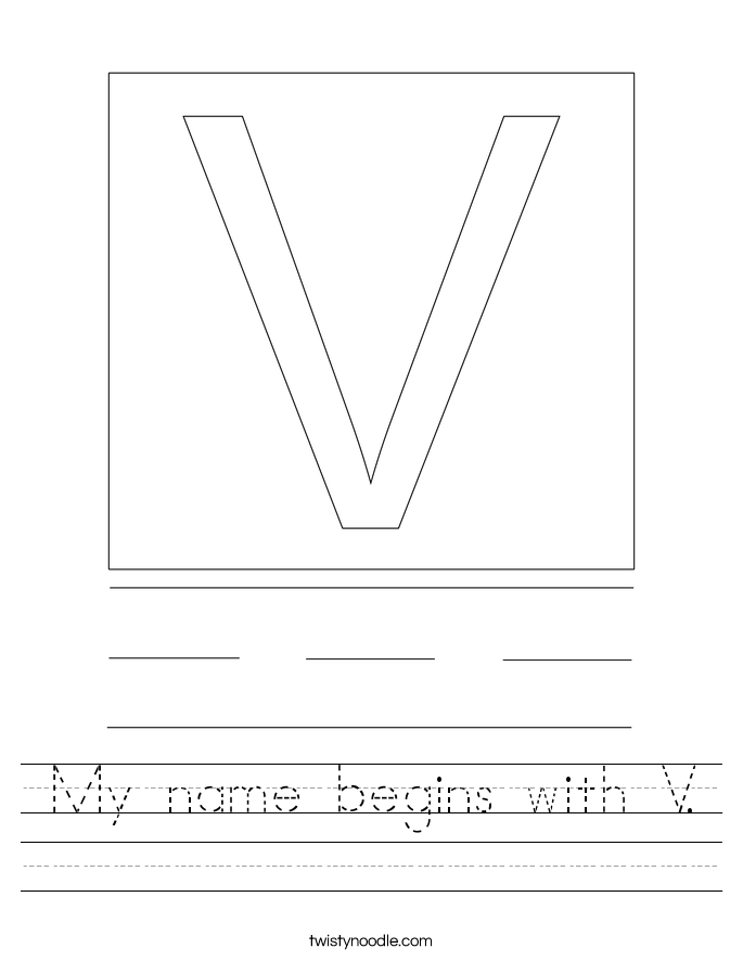 My name begins with V. Worksheet