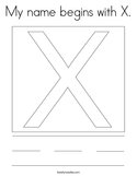 My name begins with X Coloring Page