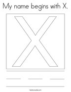 My name begins with X Coloring Page