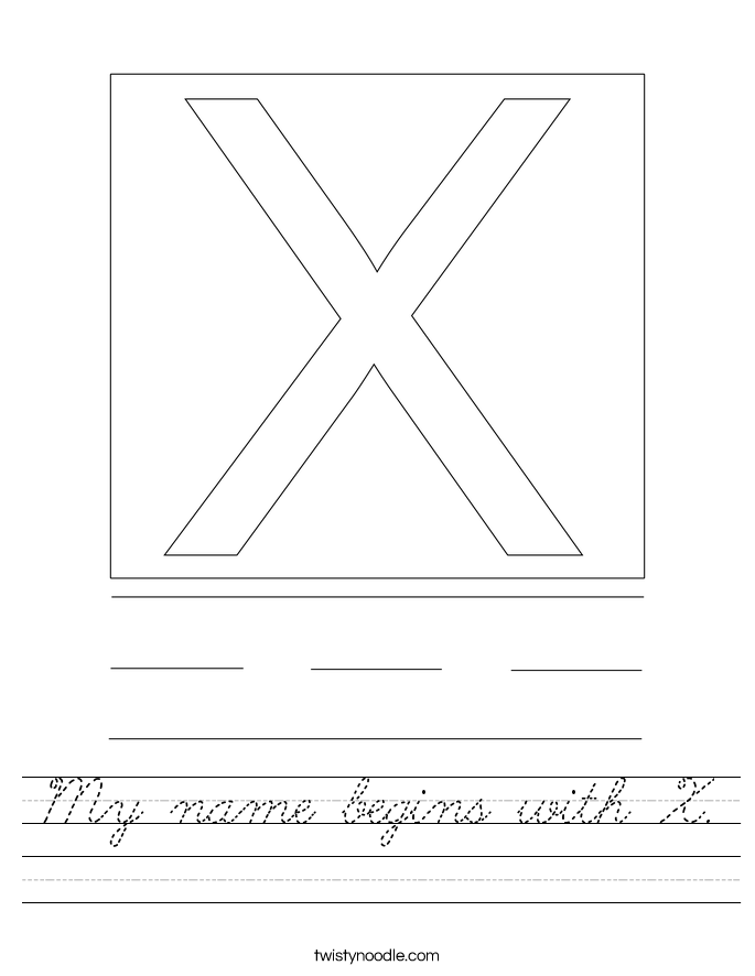 My name begins with X. Worksheet